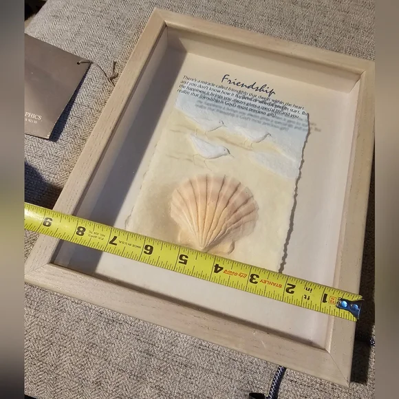Vtg Figi Graphics Sand Piper Handmade Paper Shadow Box WS Seashell Beach FRIENDS - Picture 12 of 12